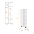 FM FURNITURE Randall Linen Cabinet with 1 door and shelves White Engineered Wood