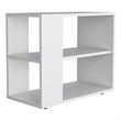 FM FURNITURE Rio Verde Side Table Engineered Wood with Open Storage White