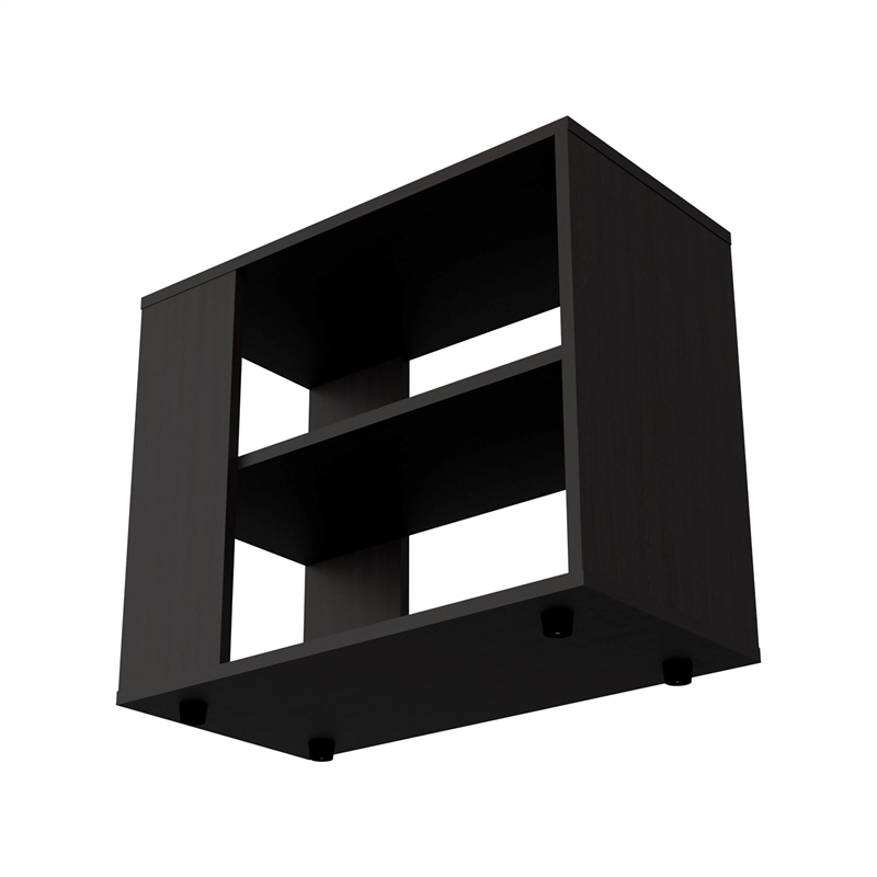 FM FURNITURE Rio Verde Side Table Open Storage Engineered Wood Black