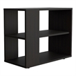 FM FURNITURE Rio Verde Side Table Open Storage Engineered Wood Black