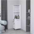 FM FURNITURE Leah corner Bar Cabinet Glass holder Wine White Engineered Wood
