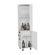 FM FURNITURE Leah corner Bar Cabinet Glass holder Wine White Engineered Wood