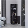 FM FURNITURE Leah Corner Bar cabinet with wine rack Black Wengue