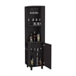 FM FURNITURE Leah Corner Bar cabinet with wine rack Black Wengue