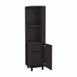 FM FURNITURE Leah Corner Bar cabinet with wine rack Black Wengue