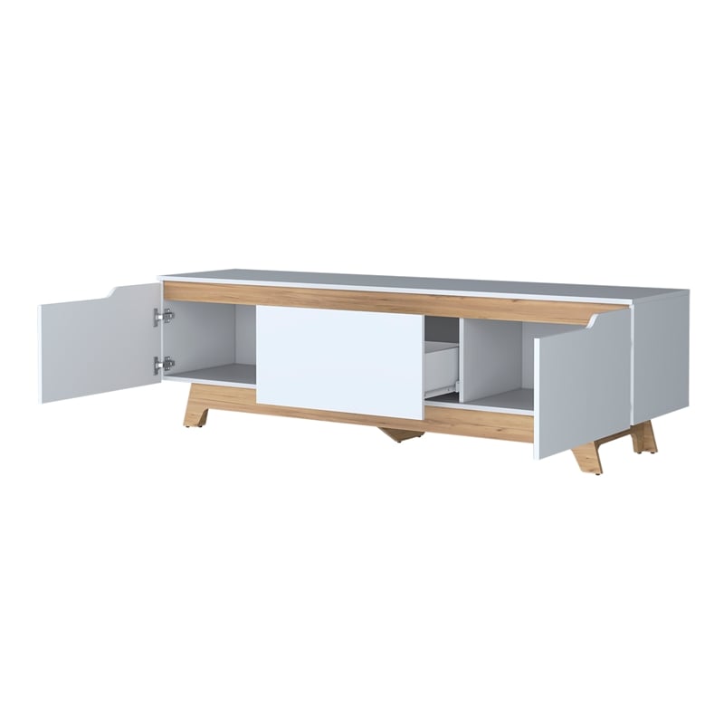 FM FURNITURE Lyman Entertainment Center Enginereed Wood White