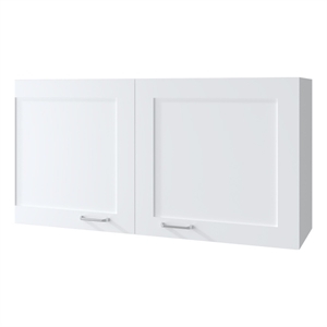 FM FURNITURE Nakya Kitchen Wall Cabinet with 2 Doors White Engineered Wood