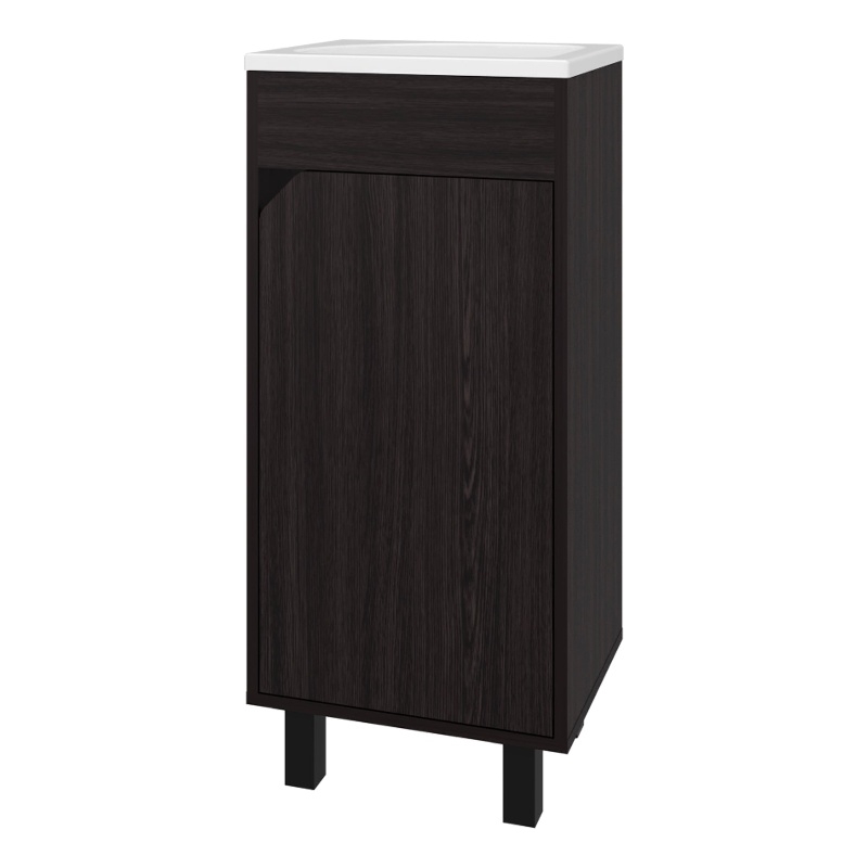FM FURNITURE Quartzsite Bathroom Vanity with Integrated Sink and Faucet Wengue