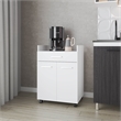 FM FURNITURE Burnside Kitchen Cart with 2 Doors and 1 Drawer White