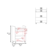 FM FURNITURE Burnside Kitchen Cart with 2 Doors and 1 Drawer White