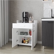 FM FURNITURE Burnside Kitchen Cart with 2 Doors and 1 Drawer White