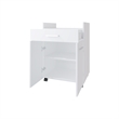 FM FURNITURE Burnside Kitchen Cart with 2 Doors and 1 Drawer White