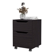 FM FURNITURE Newriver Nightstand with 1 Door and 1 Drawer Wengue
