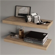 FM Furniture Iva Engineered Wood Floating Shelf in melamine x2 Macadamia