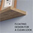 FM Furniture Iva Engineered Wood Floating Shelf in melamine x2 Macadamia