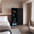 FM FURNITURE Ollie 2 Door Wardrobe with Open Storage Wengue