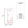FM FURNITURE Forest 2 Door Wardrobe with Hanging Rod and 2 Drawers Wengue