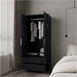FM FURNITURE Forest 2 Door Wardrobe with Hanging Rod and 2 Drawers Wengue