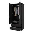 FM FURNITURE Forest 2 Door Wardrobe with Hanging Rod and 2 Drawers Wengue
