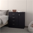 FM FURNITURE Turkey 4 Drawer Dresser with Side Cabinet with Interior Shelf Wenge