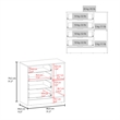FM FURNITURE Turkey 4 Drawer Dresser with Side Cabinet with Interior Shelf Wenge