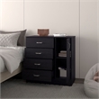 FM FURNITURE Turkey 4 Drawer Dresser with Side Cabinet with Interior Shelf Wenge