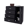 FM FURNITURE Turkey 4 Drawer Dresser with Side Cabinet with Interior Shelf Wenge