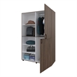 FM FURNITURE Ollie 2 Door Wardrobe with Open Storage Grey Walnut and White