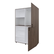 FM FURNITURE Ollie 2 Door Wardrobe with Open Storage Grey Walnut and White