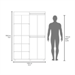 FM FURNITURE Ollie 2 Door Wardrobe with Open Storage Grey Walnut and White