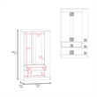 FM FURNITURE Sehili Wardrobe 3 Doors 1 Drawer Side Shelves Hanging Rods Wenge