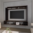 FM FURNITURE Franklin Entertainment Center with Open Storagand for Wine Wenge