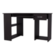 EKKO Corner Computer Desk L-Shaped Home Office Desk with CPU Space Wenge