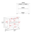 FM FURNITURE Kitchen Island with Open Storage White Engineered Wood
