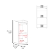 FM FURNITURE Glass Door Bar Cabinet with Shelves White Engineered Wood