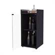 FM FURNITURE Glass Door Bar Cabinet with Shelves Black Engineered Wood