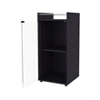 FM FURNITURE Glass Door Bar Cabinet with Shelves Black Engineered Wood