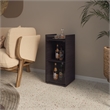 FM FURNITURE Glass Door Bar Cabinet with Shelves Black Engineered Wood