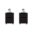 Ocala Set of 2 Nightstands Modern Bed Set with Storage Drawer & Shelf Wenge