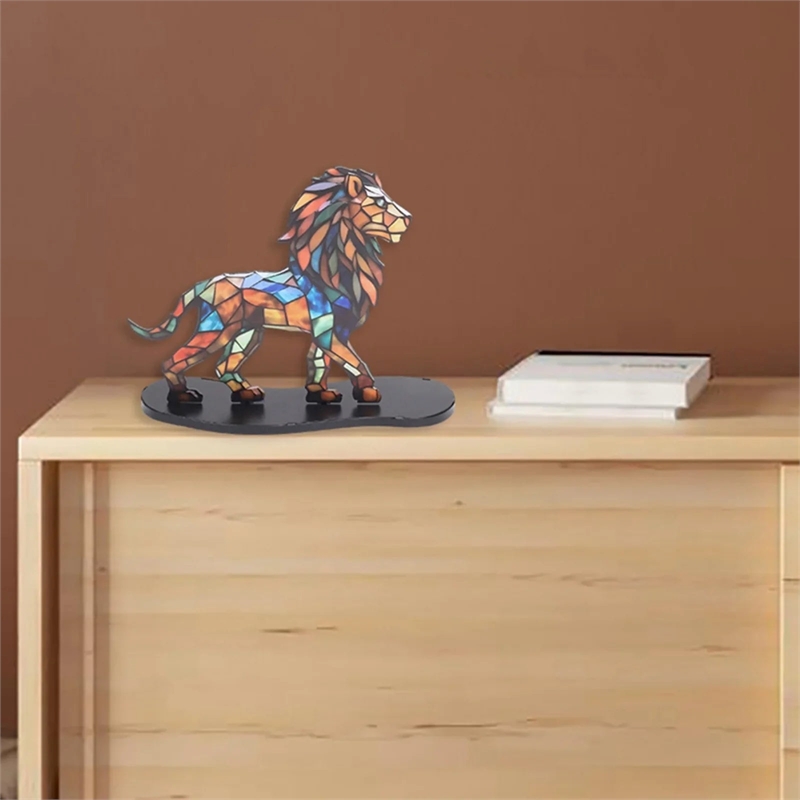 House of Avana Handcrafted Vibrant Multi-Color Mosaic Metal Lion Statue