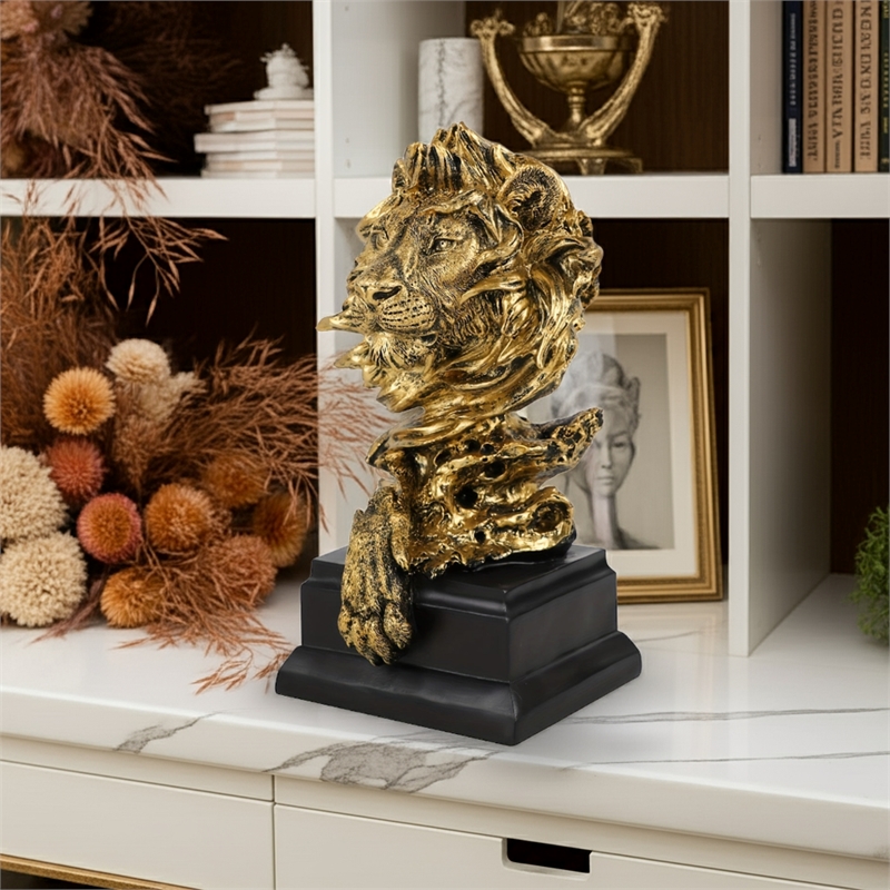 House of Avana Golden Sandstone Lion King Statue