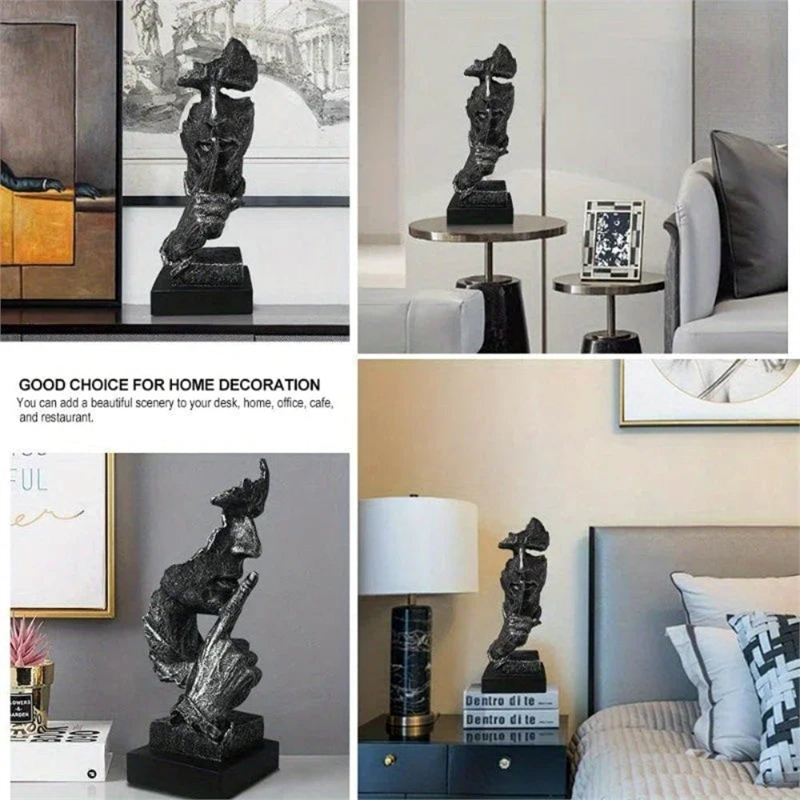 House of Avana Silent Thinker Gray Metal Abstract Sculpture