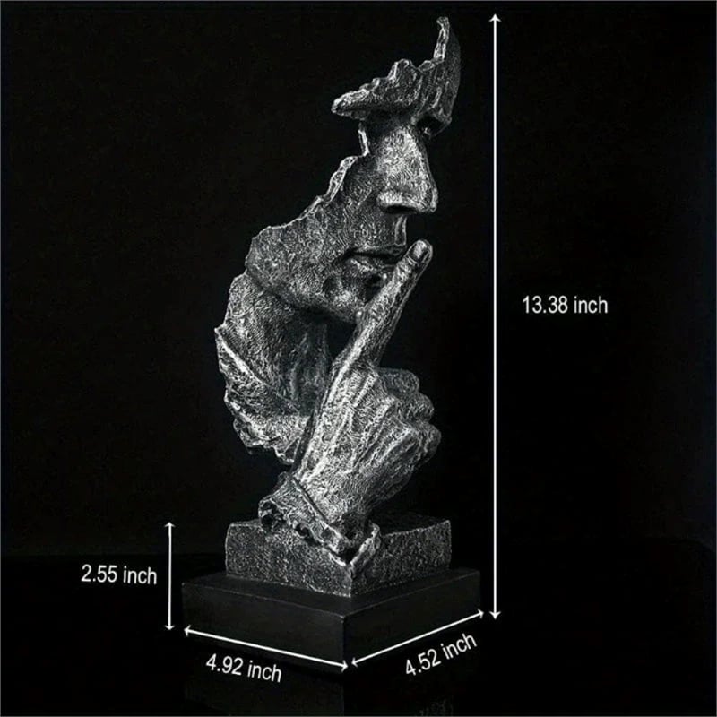House of Avana Silent Thinker Gray Metal Abstract Sculpture