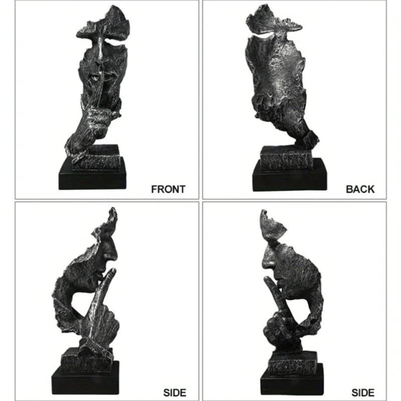 House of Avana Silent Thinker Gray Metal Abstract Sculpture