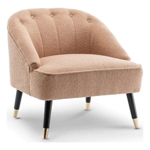 House of Avana Teddy Boucle Light Brown Accent Chair for Home