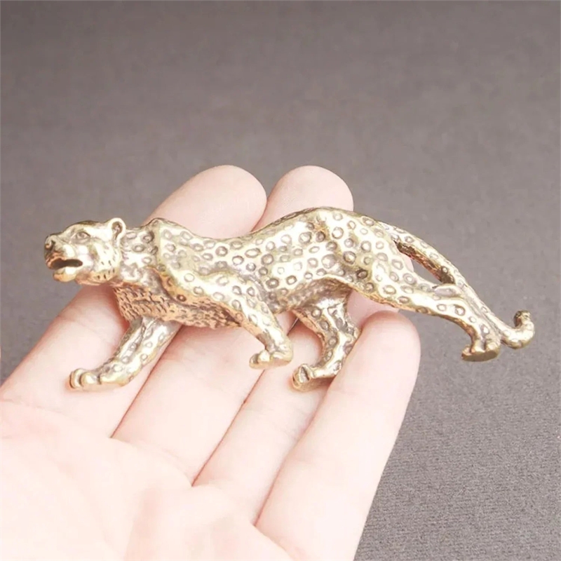 House of Avana Retro Brass Gold Miniature Leopard Figurine Tabletop