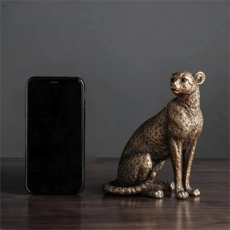 House of Avana Vintage Bronze Resin Cheetah Figurine for Home Decor
