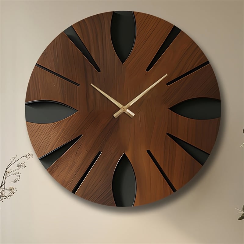 House of Avana Artistic Wooden Brown Wall Clock