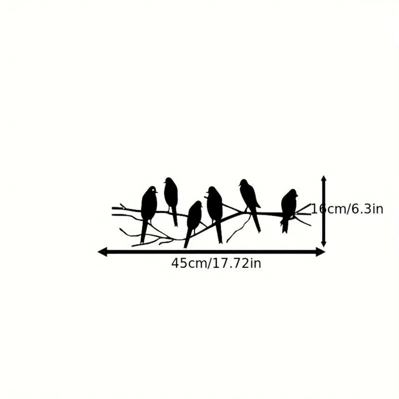 House of Avana Handcrafted Metal Black Birds on Tree Branch