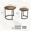 House Of Avana Round Coffee Table with Wood Grain Top